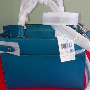 KATE SPADE turquoise blue leather purse, NWT, 11x5, shoulder and handle